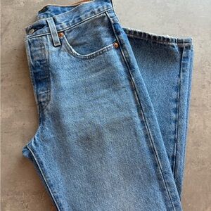 Blue Straight-Leg Denim Jeans